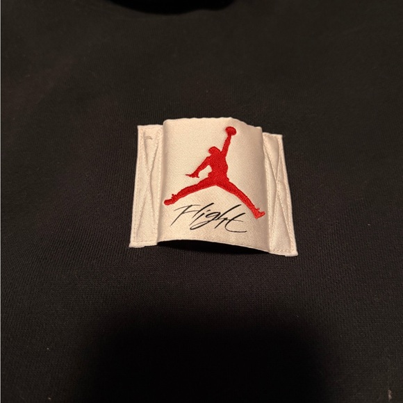 Jordan Flight Black Hoodie with Red Logo - Picture 3 of 5